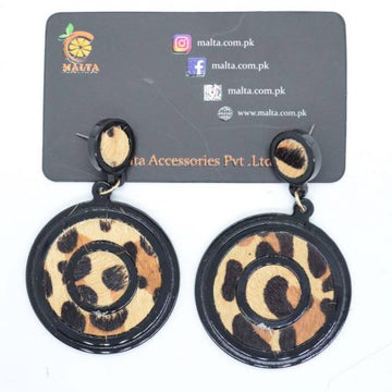 Malta Leapard Style  Round Earings